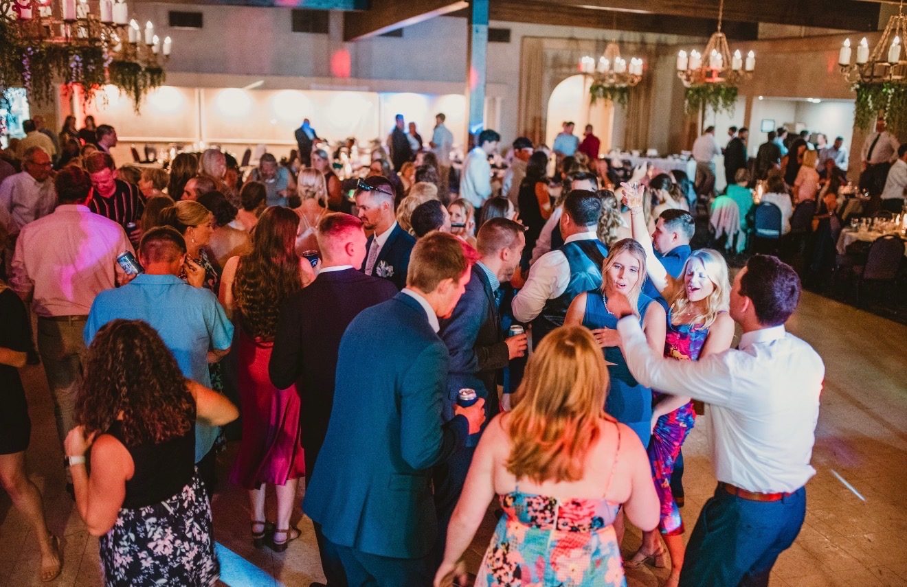 Packed dance floor full of guests