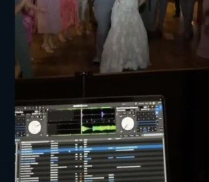 Professional DJ mixer and controller setup